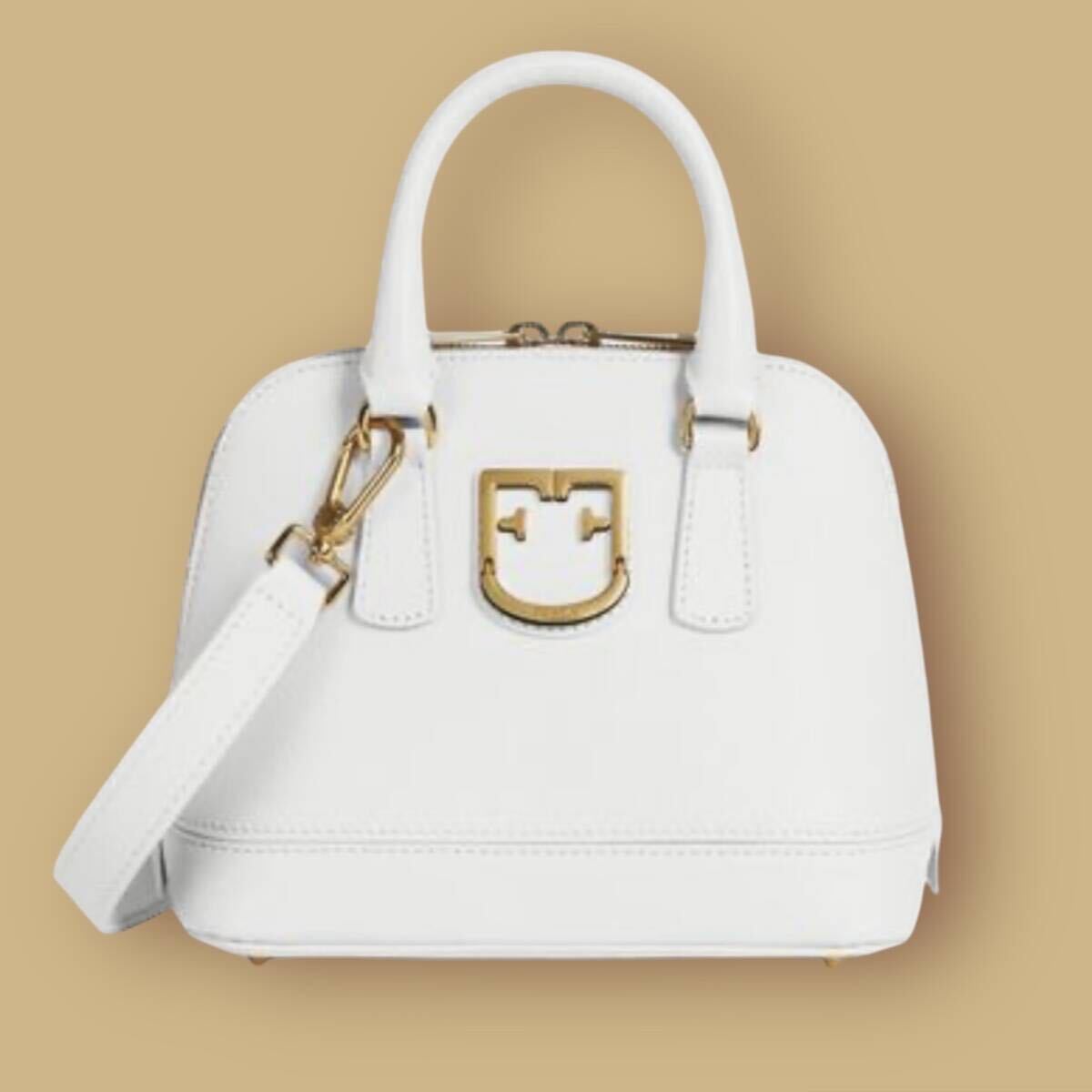 【FURLA】ファンタスティカ ミニ ドームバッグ ホワイト 2way ショルダーバッグ フルラ拍卖