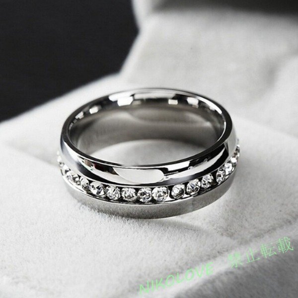 新品 16号 シルバー リング ダイヤ フルダイヤ シルバーリング ピンキー ピンキーリング ペアにも 他サイズも出品中 太め幅7mm LA584拍卖