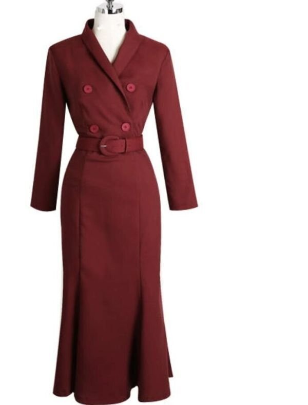 LB093 ロングワンピース きれいめ ロング丈 長袖 二次会 結婚式 大人 入園式 卒業式 入学式 OL パーティードレス ドレス XL拍卖