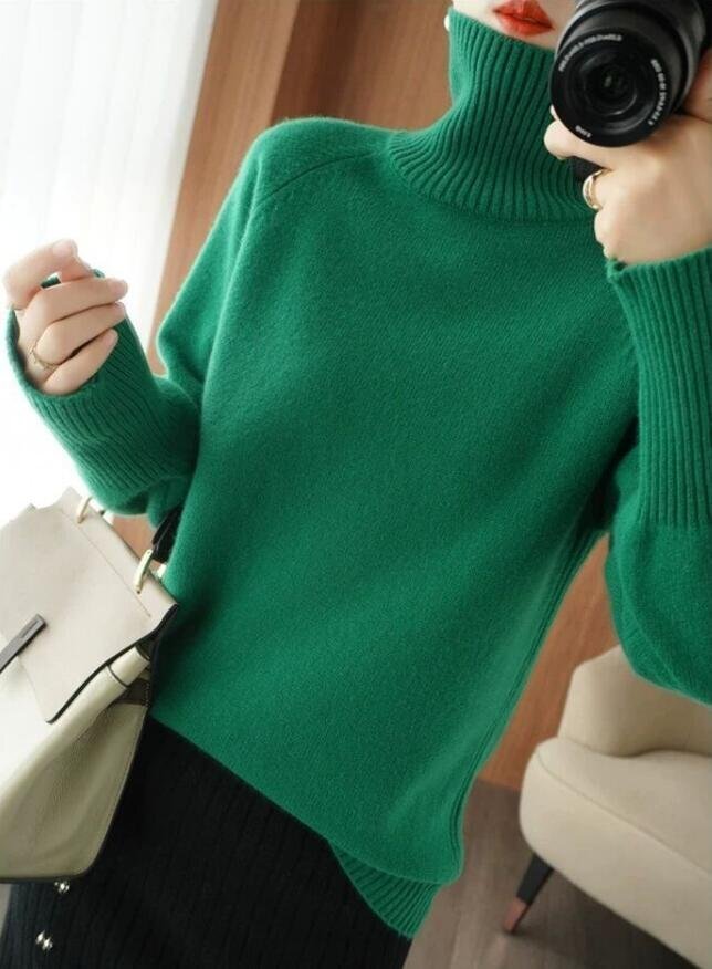 LC099 秋冬 上質おしゃれ ハイネック ミンクカシミヤ混 気質大人 暖かい 20304050代 トップス ニットセーター XLサイズ拍卖