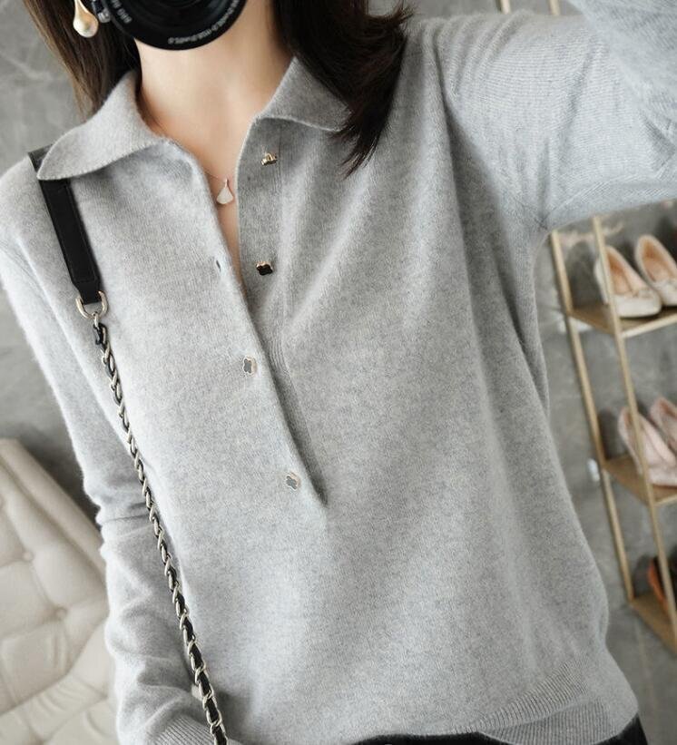 LC018 Fサイズ 秋冬ゆったり おしゃれ ミンクカシミヤウール混 柔らかい 暖かい レディーストップス ニットセーター 灰拍卖