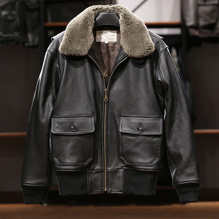 秋冬 上品 G1フライトジャケット メンズ ミリタリージャケット 空軍 カジュアル 羊革 本革 ウール 襟取り外し可能 革ジャン LD127拍卖