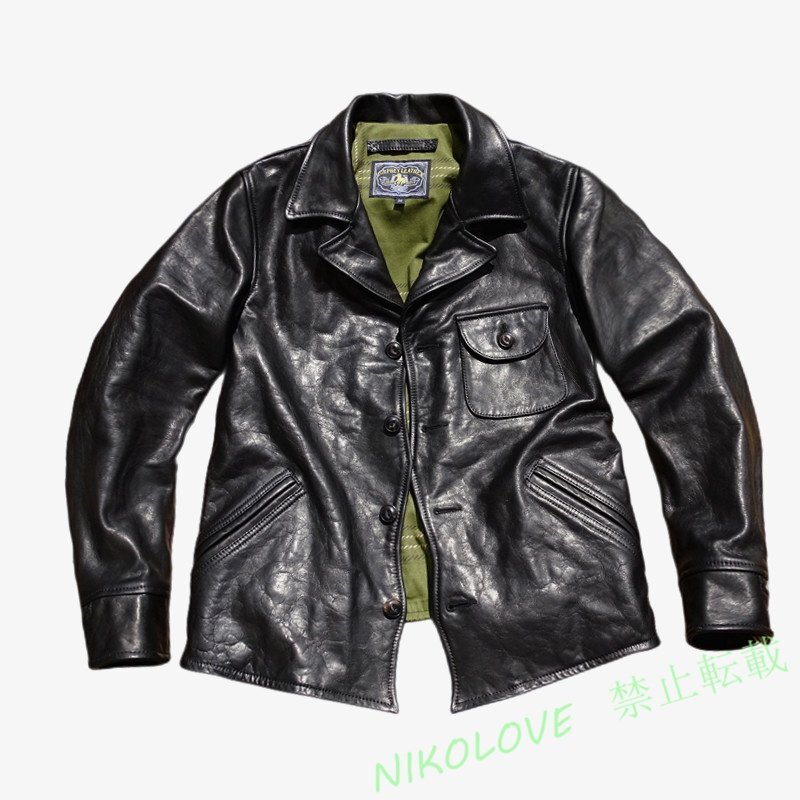 ダブルライダース 茶芯 馬革 レザージャケット 本革 ホースハイド 革ジャン バイクレザー アメカジ メンズ S~3XL LD147拍卖