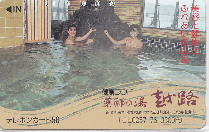 健康ランド 薬師の湯 /温泉? 女性入浴【テレカ】F. 11.7 ★送料最安60円~拍卖