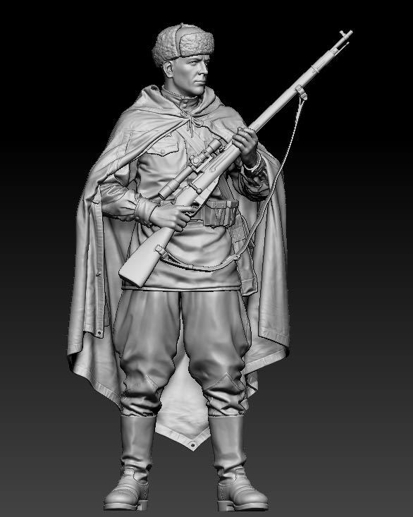 1/35 レジンキット 未塗装 WWⅡ ソ連軍 兵士 狙撃手 フィギュア1体 E【同梱可能】0720拍卖