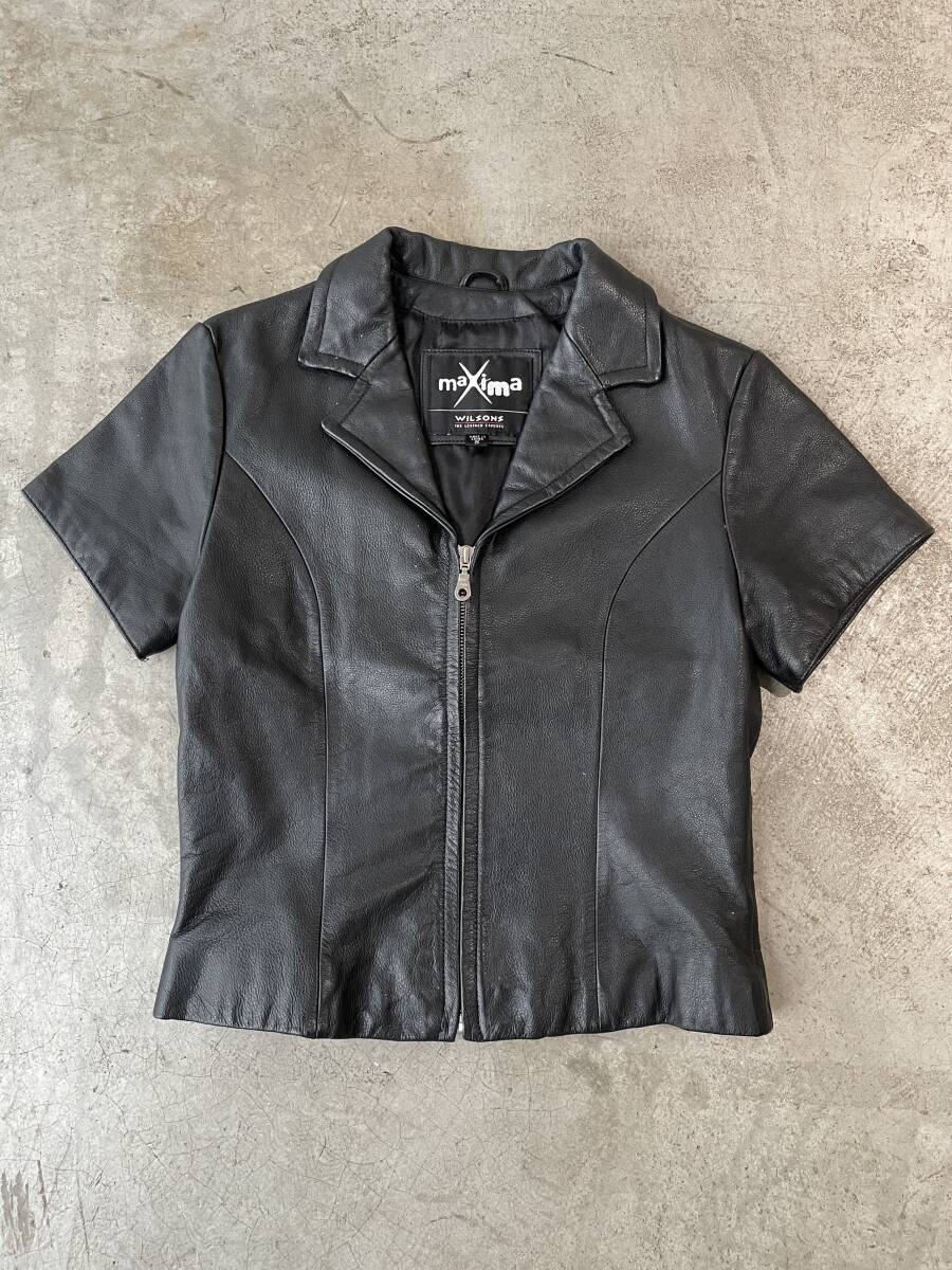 希少!美品!USA購入!90s WILSONS レザー Tシャツ ウィルソン y2k y3k ジャケット シャツ 拍卖