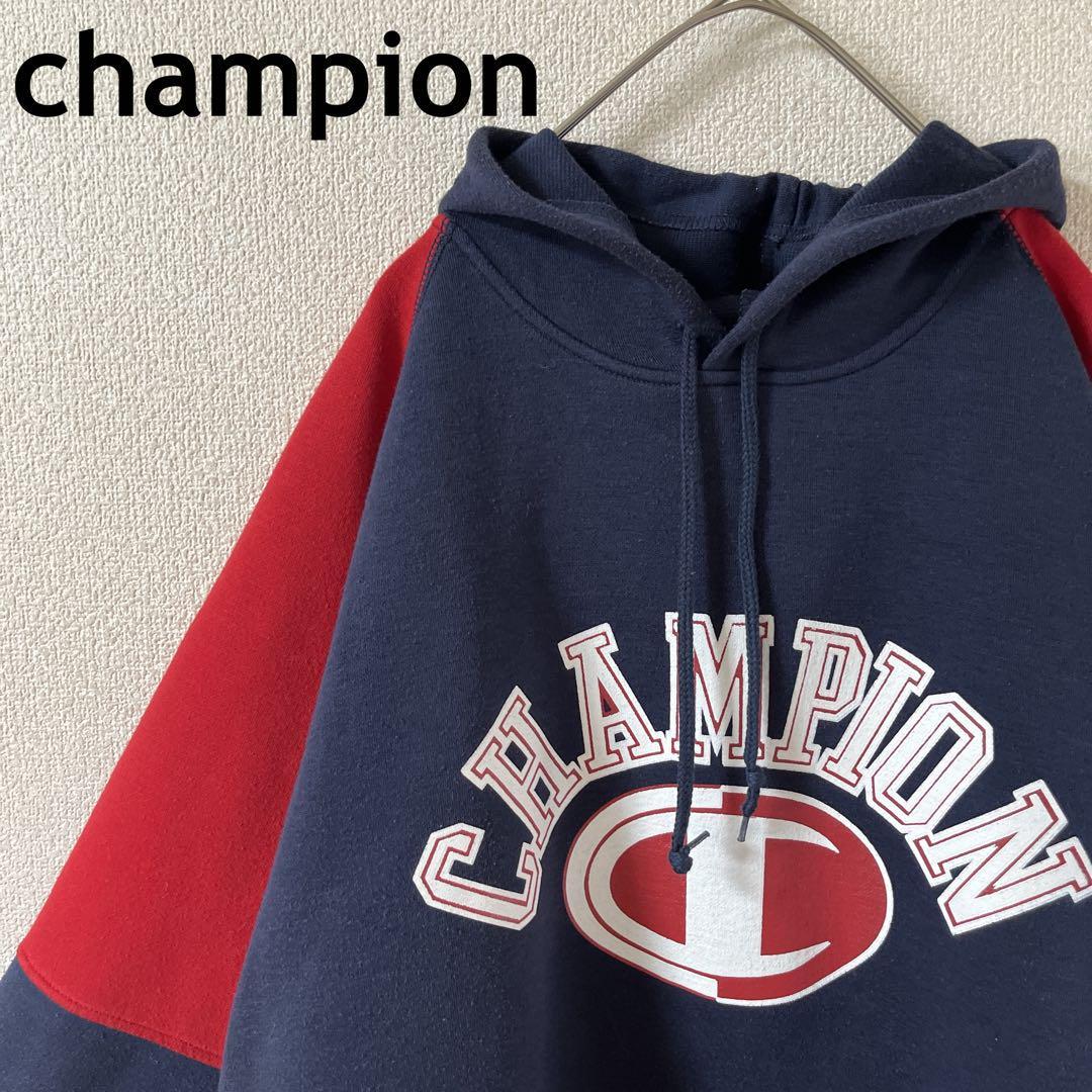 Q3 Campion スウェット リブ無しパーカー 古着 ゆったり大きめMメンズ拍卖