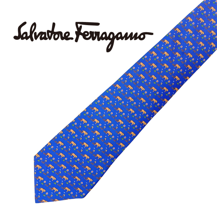 【中古】【やや傷や使用感あり】Salvatore Ferragamo ネクタイ フェラガモ ネクタイ【剣先幅:9cm】r-sf-t-0908-05-2拍卖