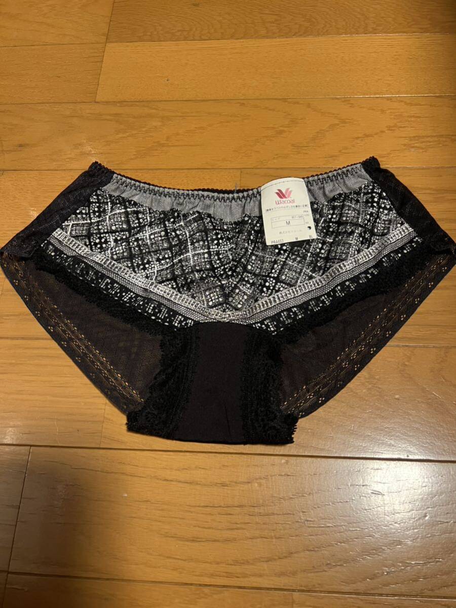 Wacoal ワコール リボンブラショーツ PRA653 黒色 新品未使用です。Mヒップハング拍卖