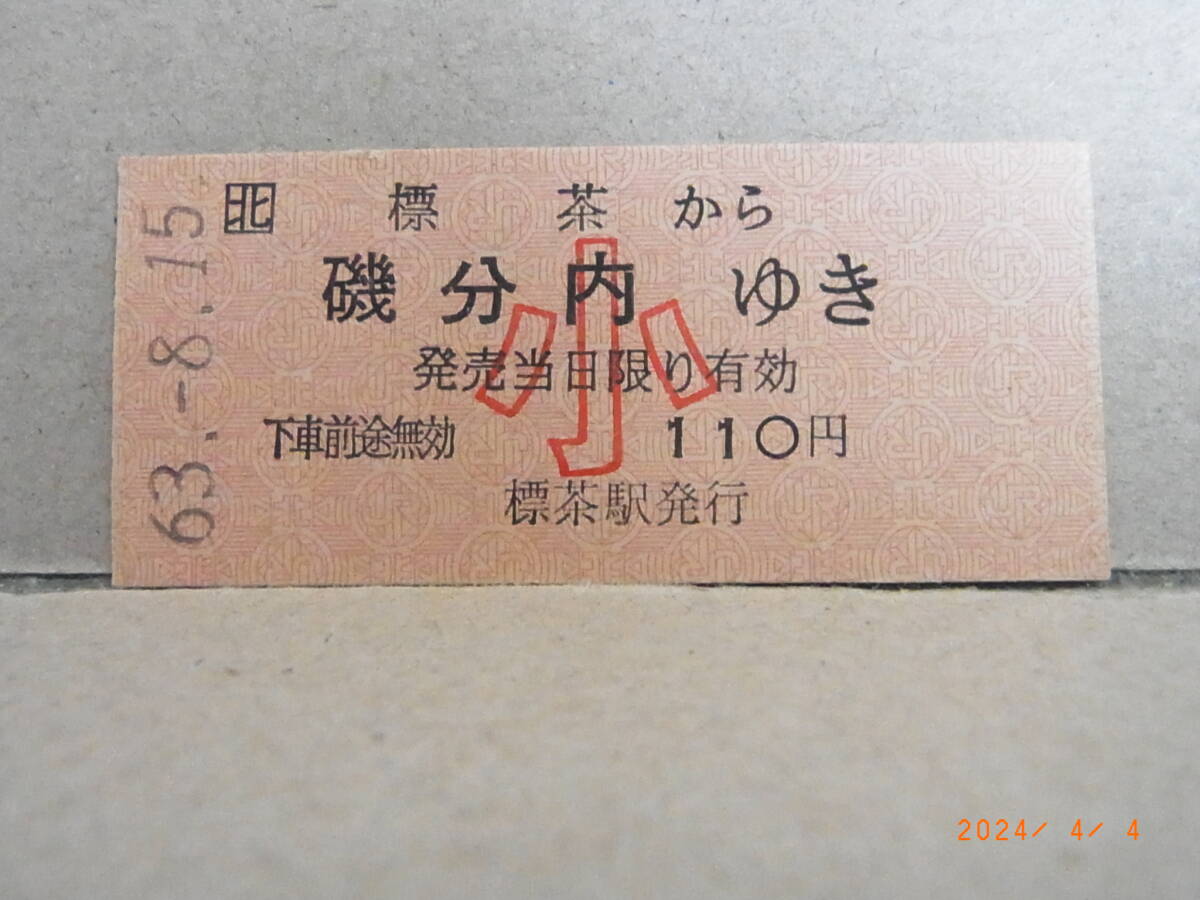 JR北海道 釧網本線 標茶から磯分内ゆき 小 昭63/8/15 ★送料無料★拍卖