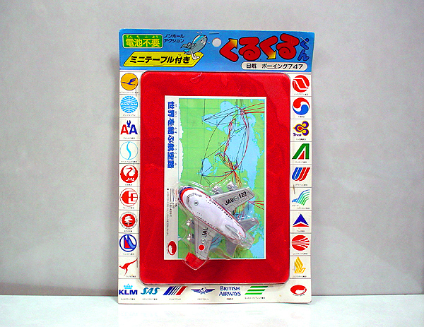 ☆日航ボーイング747/'1988 くるくるくん 新品 検)ブリキ/航空機/日本航空/JAL/ゼンマイ/乗り物/飛行機/旅客機/ジャンボ/昭和レトロ拍卖
