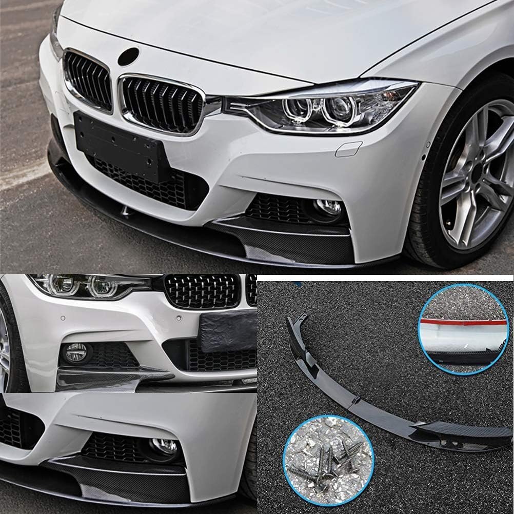 【セット買い】リップスポイラー リアスポイラー BMW F30 2012-2018 3シリーズ 車用 カーボン調 塗装済み 艶あり フロントリップ 二分割り拍卖