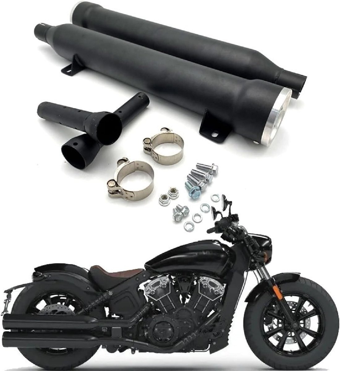 変更されたストレートアウト排気管を送信するためにマフラーインディアンスカウト六十浮き 2015-2021 オートバイアクセサリーマフラー 飾る拍卖
