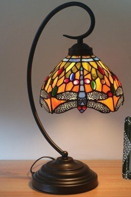 レトロガラスシェードランプ1個 ステンドグラス風 北欧デザイン インテリア 読書 綺麗 ランプ 間接照明 寝室 テーブルライト アンティー拍卖