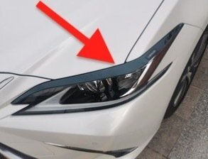 レクサス ES200 260ES 300H フロント ヘッドライド ガーニッシュ 装飾 ステッカー 2P シルバー ブラック拍卖