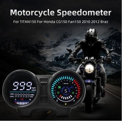 バイク用デジタルLEDディスプレイ2022 防水多機能スピードメーターキット タコメーター オートバイ拍卖