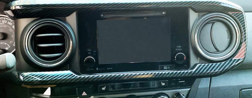 トヨタタコマ用カーナビデコレーションフレームトリム カーボンファイバー調デザイン 内装アクセサリー おすすめ 傷汚れ防止拍卖