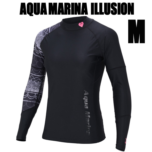 AQUA MARINA(アクアマリーナ) ILLUSION ラッシュガード 長袖 レディス Mサイズ ブラック拍卖