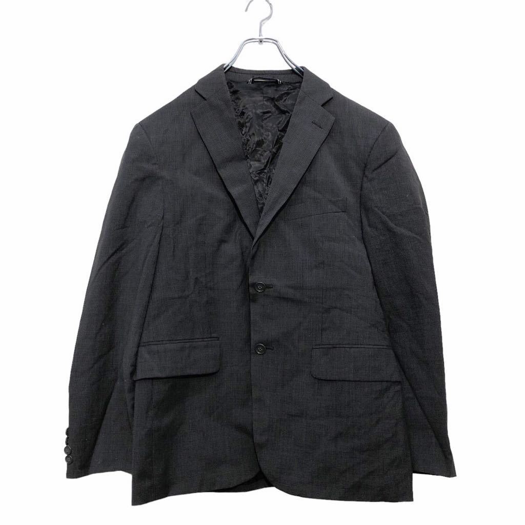 テーラード ジャケット L~ グレー チェック ウール シングル 古着卸 アメリカ仕入 a512-5020拍卖