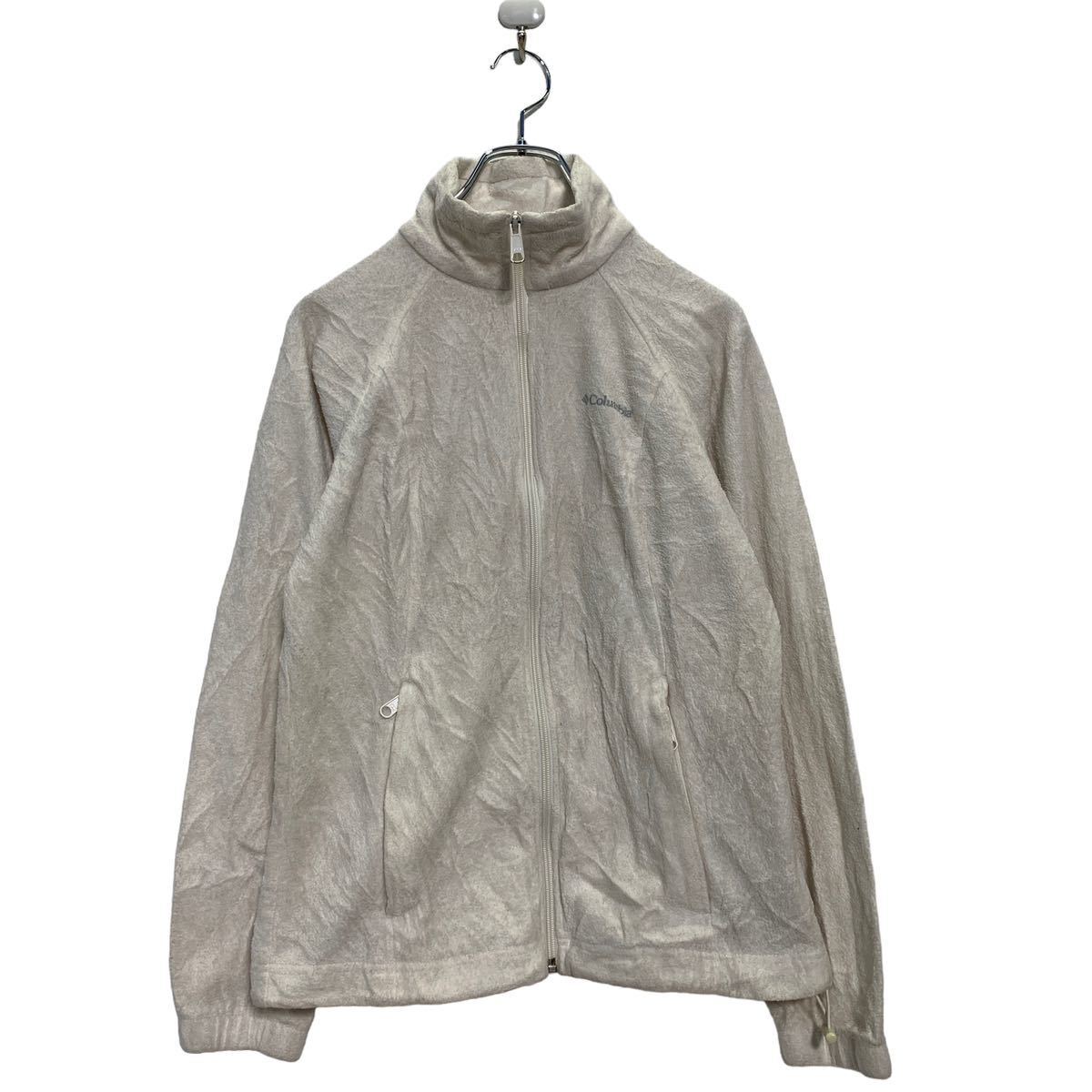 Columbia ジップアップ フリースジャケット S ホワイト コロンビア ワンポイント ロゴ 古着卸 アメリカ仕入 a602-5987拍卖