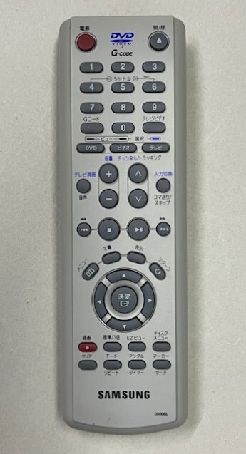 SAMSUNG / サムスン VHS/DVDリモコン 00008L 動作品・1個訳あり拍卖