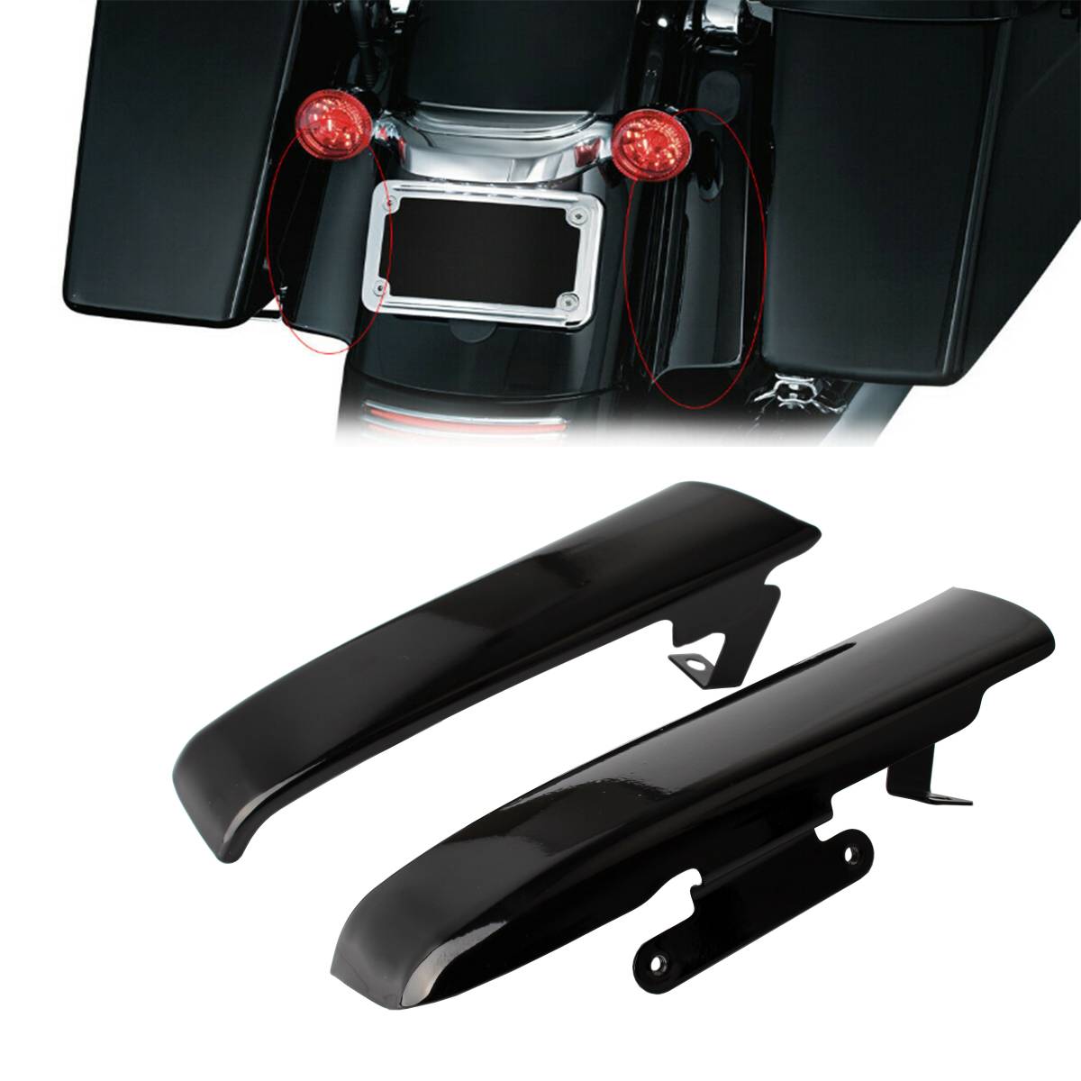 送料無料 Harley ハーレー ツーリングモデル 2014-2021 リア サドルバッグ ストリップ 90200872dh拍卖