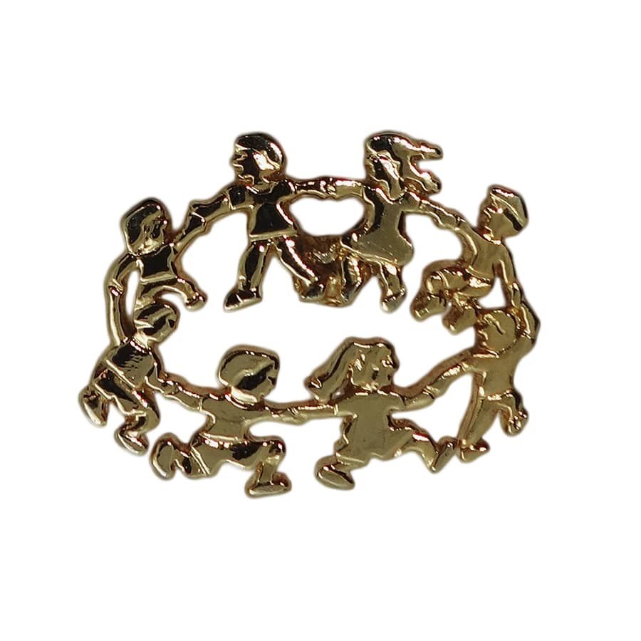 手を繋ぐ子供たち ピンズ 金色 ピンバッチ ピンバッジ 留め具付き アメリカ輸入雑貨拍卖
