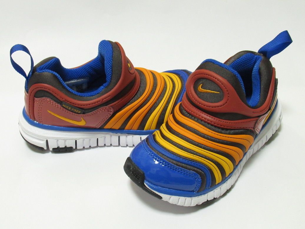NIKE DYNAMO FREE PS 青 オレンジ 22cm ナイキ ダイナモ フリー キッズ スリッポン 運動靴 マルチ グラデーション 343738-200拍卖