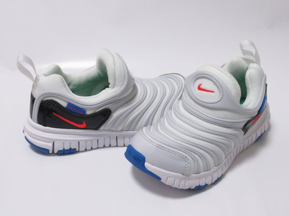 NIKE DYNAMO FREE PS ホワイト マルチ 18cm ナイキ ダイナモ フリー キッズ スリッポン 運動靴 白 赤 青 緑 343738-103拍卖