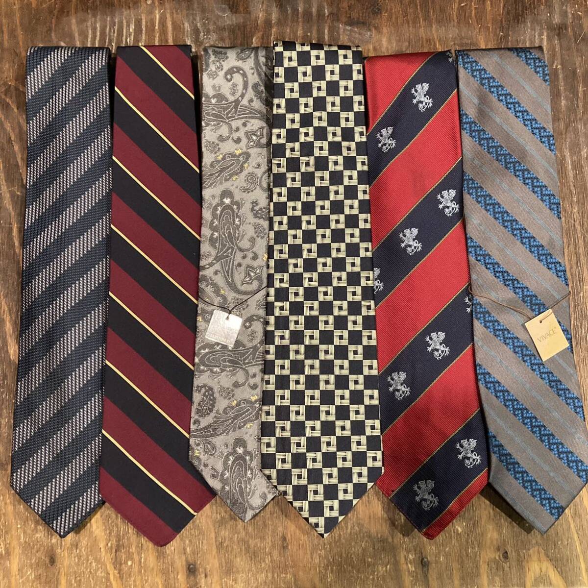 ネクタイ シルクネクタイ 6本セット 総柄 レジメンタルストライプ シルク まとめ売りNo.1拍卖