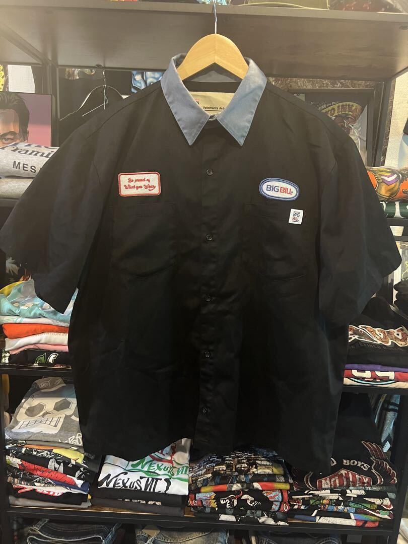 BIG BILLワークシャツ 刺繍ロゴ 企業ロゴ ゆるダボ拍卖