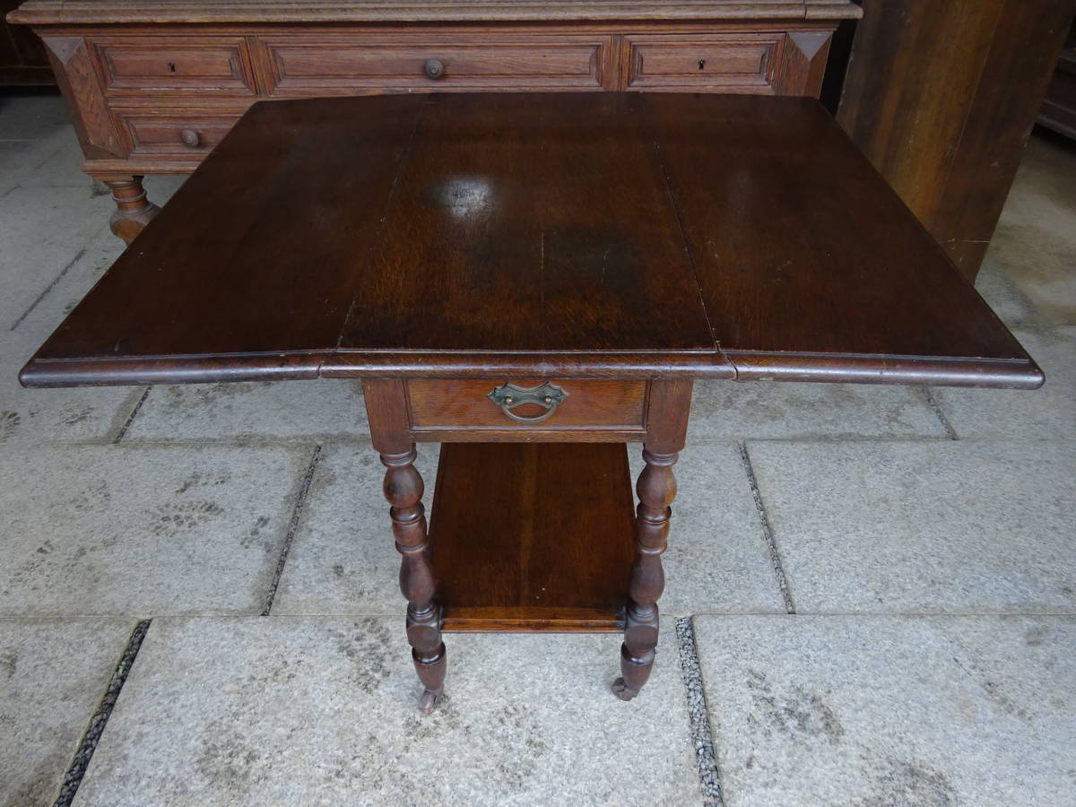 【フランス蚤の市バタフライテーブル】英国アンティーク机ダイニングテーブル椅子キッチン古道具デスク骨董インテリアインダストリアル拍卖