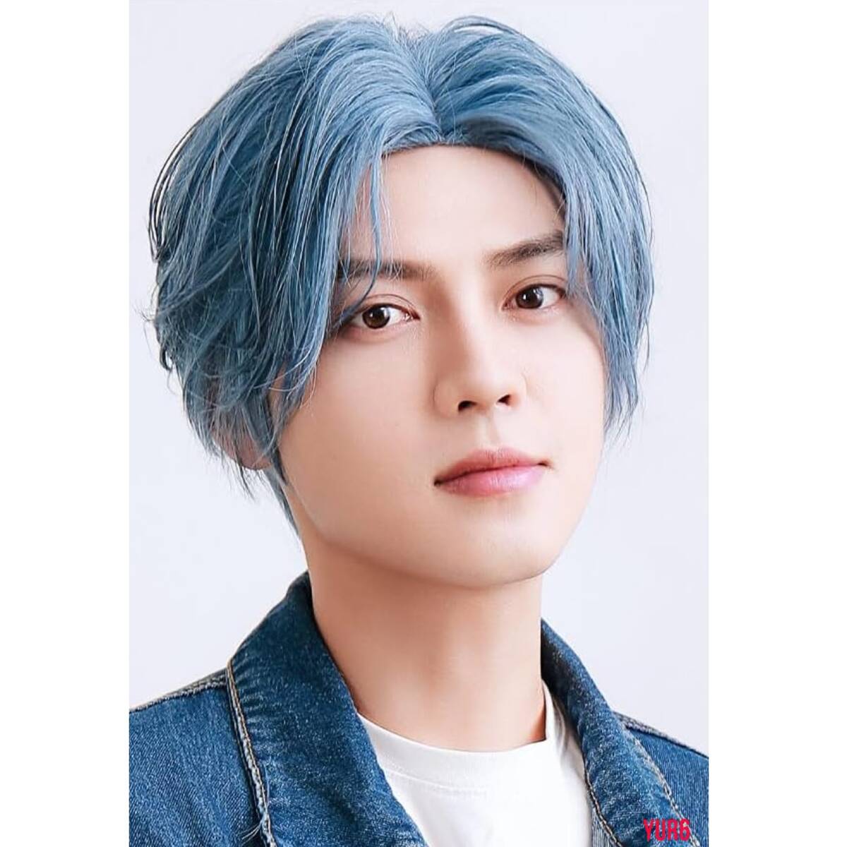 センター分け メンズ ウィッグ フルウィッグ かつら 薄毛 耐熱ファイバー アジャスター付き 人工頭皮 I型 普段使い イベント ブルー拍卖