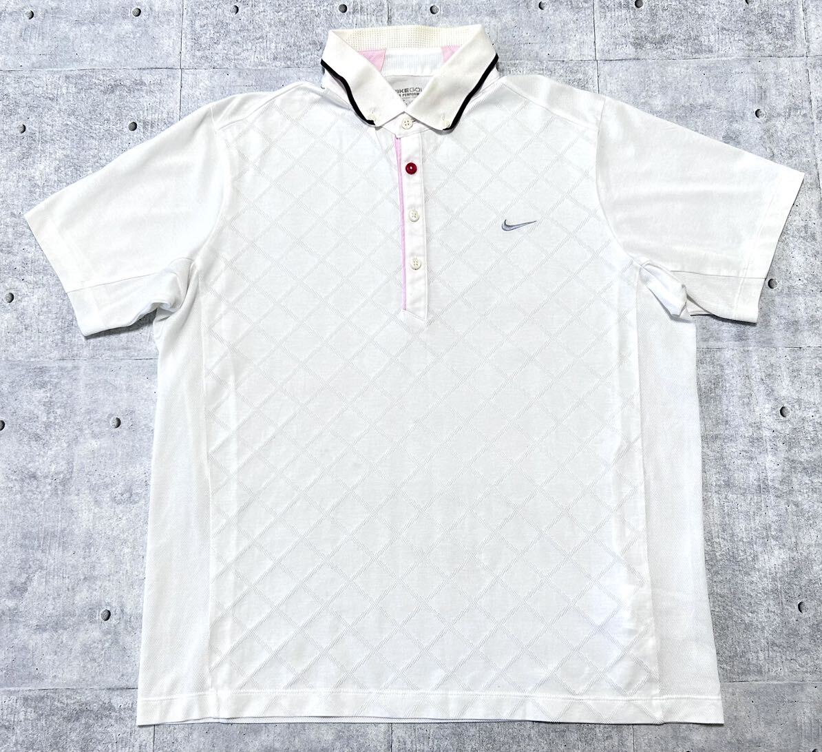 大きいサイズ XL NIKE GOLF メッシュ切替 ポロシャツ ゴルフウェア ナイキゴルフ 半袖 カラーボタン 襟ライン 刺繍ロゴ 石瀬5989拍卖