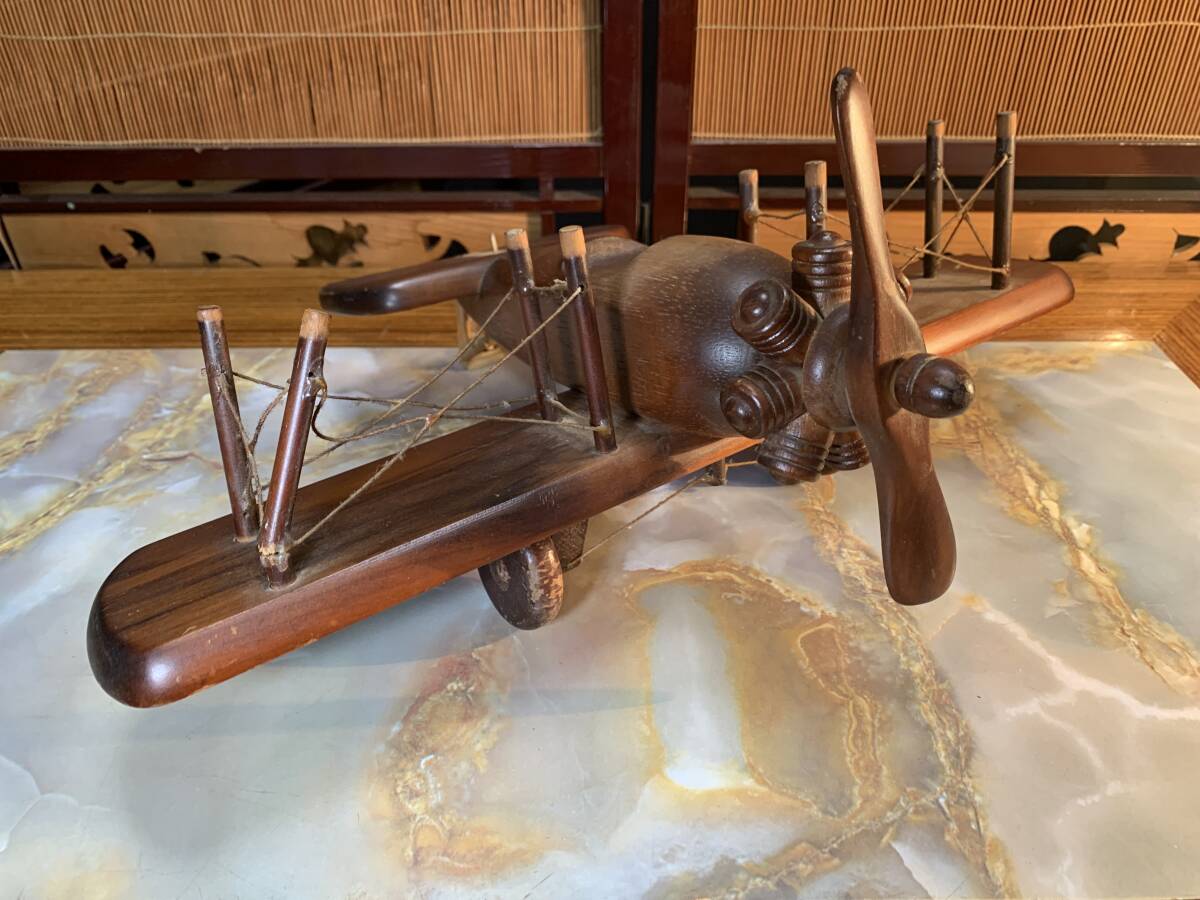 木製 飛行機 台湾製 置物 #701yo拍卖