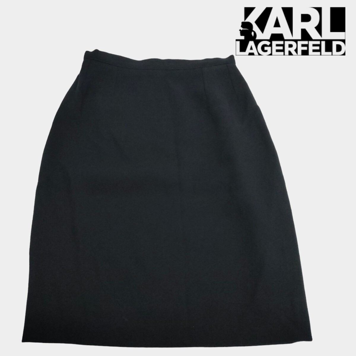 カールラガーフェルド KARL LAGERFELD レディース 膝丈タイトスカート 38サイズ(めちゃ細XS-S相当) ブラック フランス製 I-3764拍卖