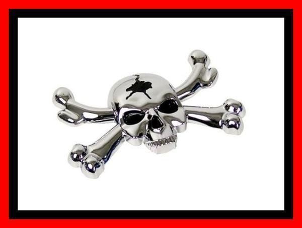 【クローム】汎用 スカル 3D エンブレム パイレーツ ガイコツ ドクロ ハマー シボレー GMC キャデラック フォード ダッジ ジープ アメ車拍卖