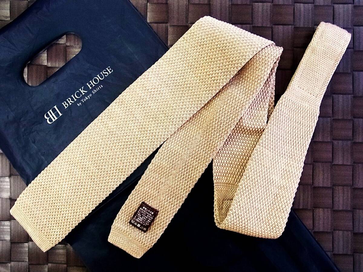【美品 ニットタイ】0897 ブリックハウス「BRICK HOUSE」ネクタイ●拍卖