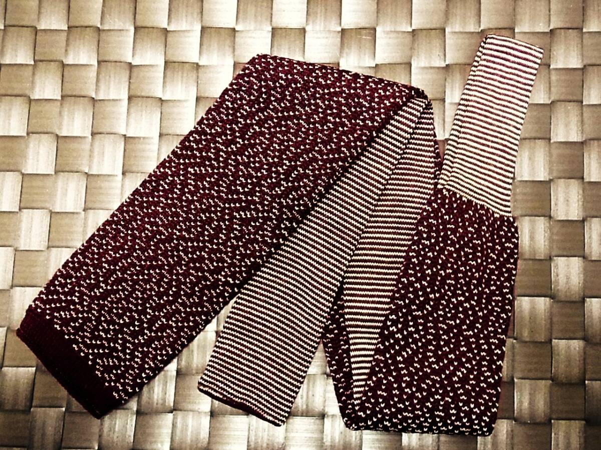 【美品 ニットタイ】0939 【ウール100%】「JUNE JOVANE」ネクタイ拍卖