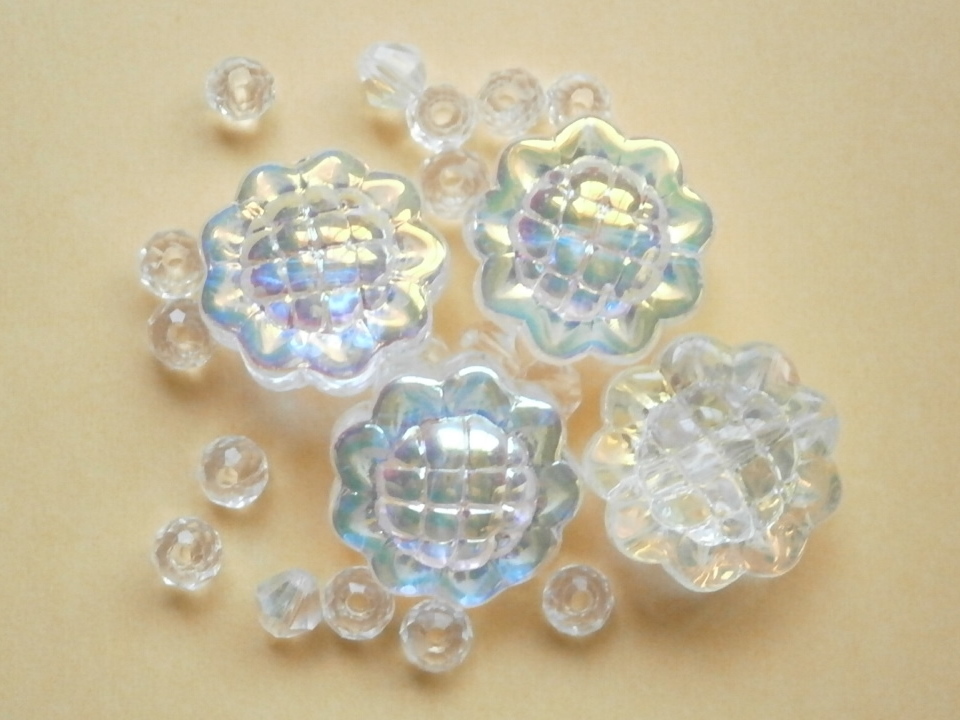 ガラスビーズ★ヒマワリ★クリア系★3拍卖