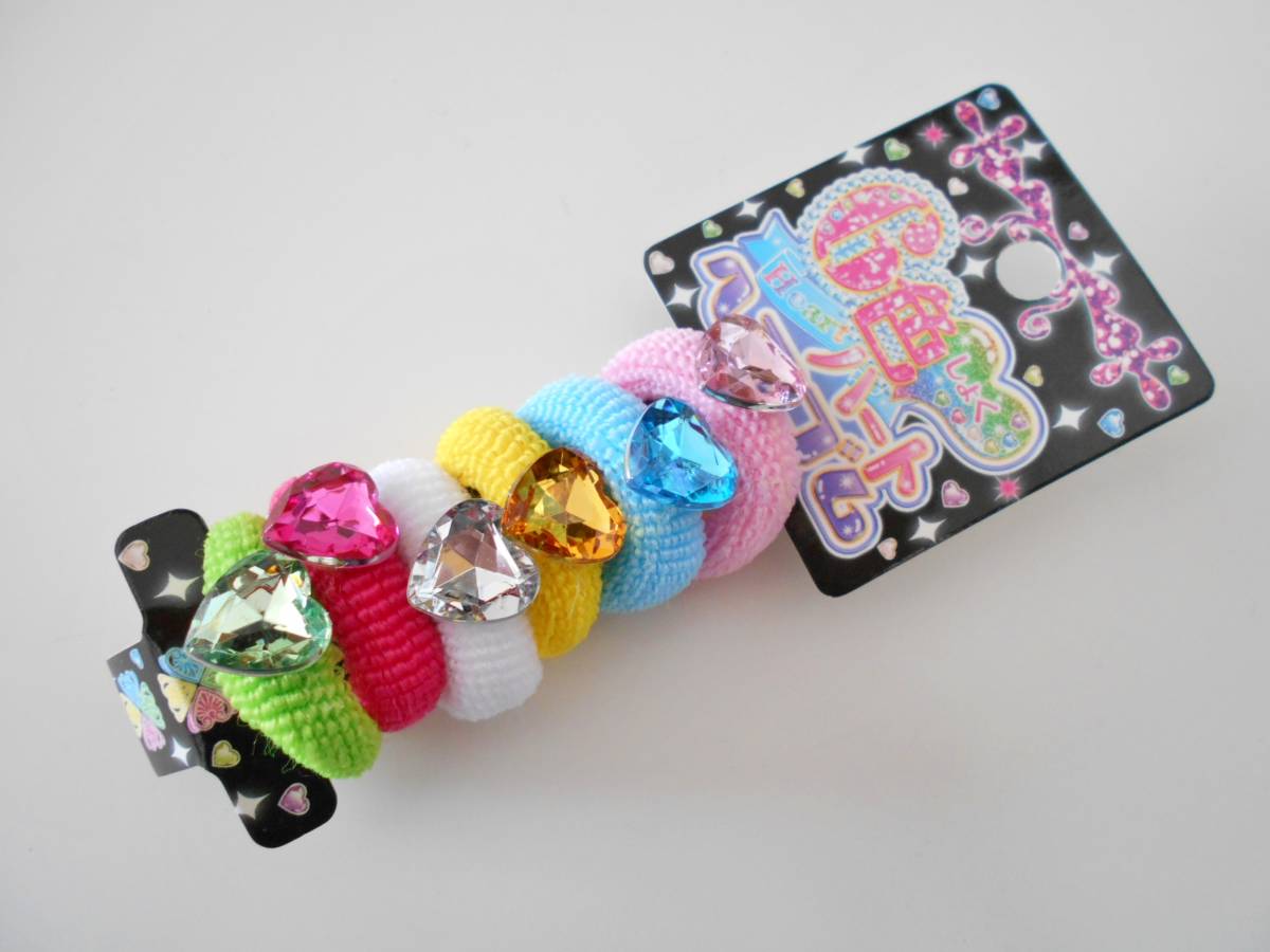 ★新品★キラキラ・ハートが付いたヘアゴム 6色セット 拍卖