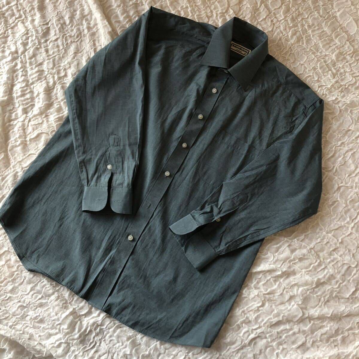 【メンズM】Roberta Saldena LONDON ロベルタ サルディナ ドレスシャツ Yシャツ ブルー M ★1000拍卖