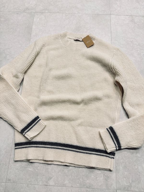 4513】新品6.2万【altea / アルテア L 通年モデル アルパカ混のエアリーミドルゲージニット クルーネック】ホワイト拍卖