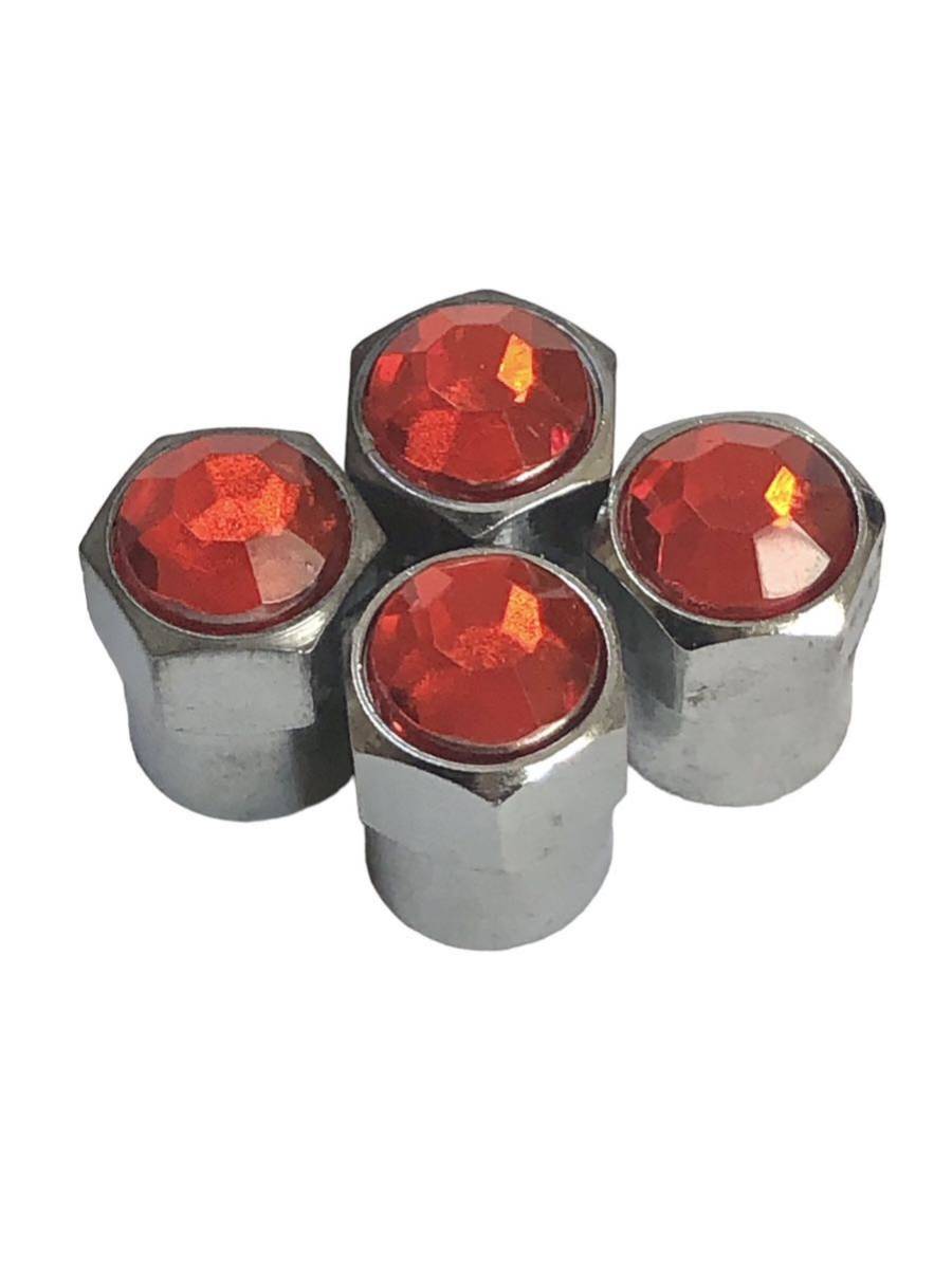 赤 ホイール バルブキャップ クリスタル風 宝石風 ドレスアップ ホンダ トヨタ ニッサン スバル ダイハツ スズキ ミツビシ 拍卖