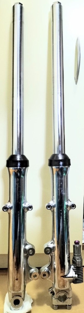 GSX400Eザリ純正メッキダブルフォーク送料込GSX400FS GSX250E RG250E GS400 GT380 CBX400F CB400T CB400N CB400F CB250T CB250N XJ400即決拍卖