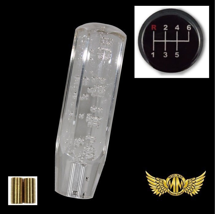 MADMAX トラック用品 クリスタル シフトノブ 泡 150mm クリア ふそう フルコンファイター用/変換アダプター付【送料800円】拍卖