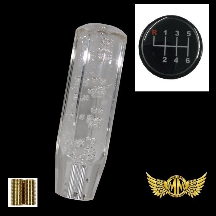 MADMAX トラック用品 クリスタル シフトノブ 泡 150mm クリア UD ファインコンドル用/変換アダプター付【送料800円】拍卖