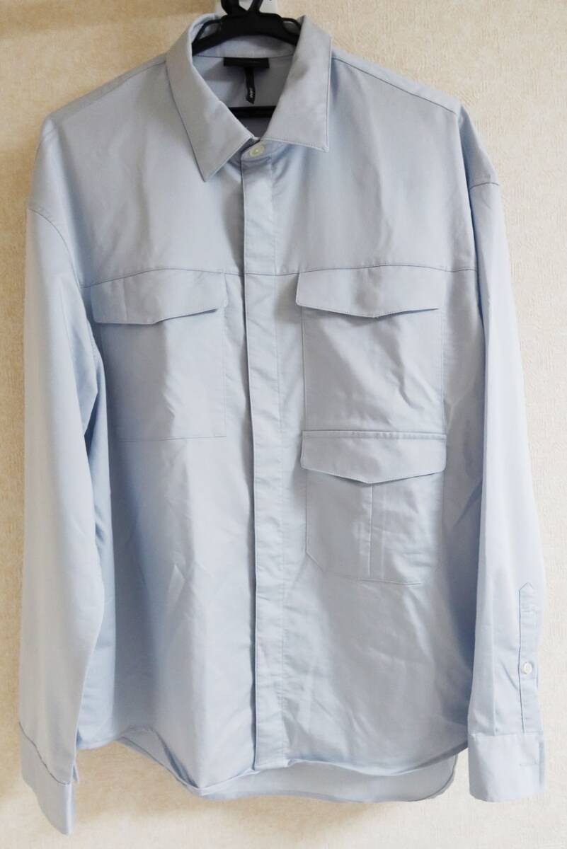 【EMPORIO ARMANI】【試着品】シルキータッチダンガリーシャツ(ブルー L)拍卖