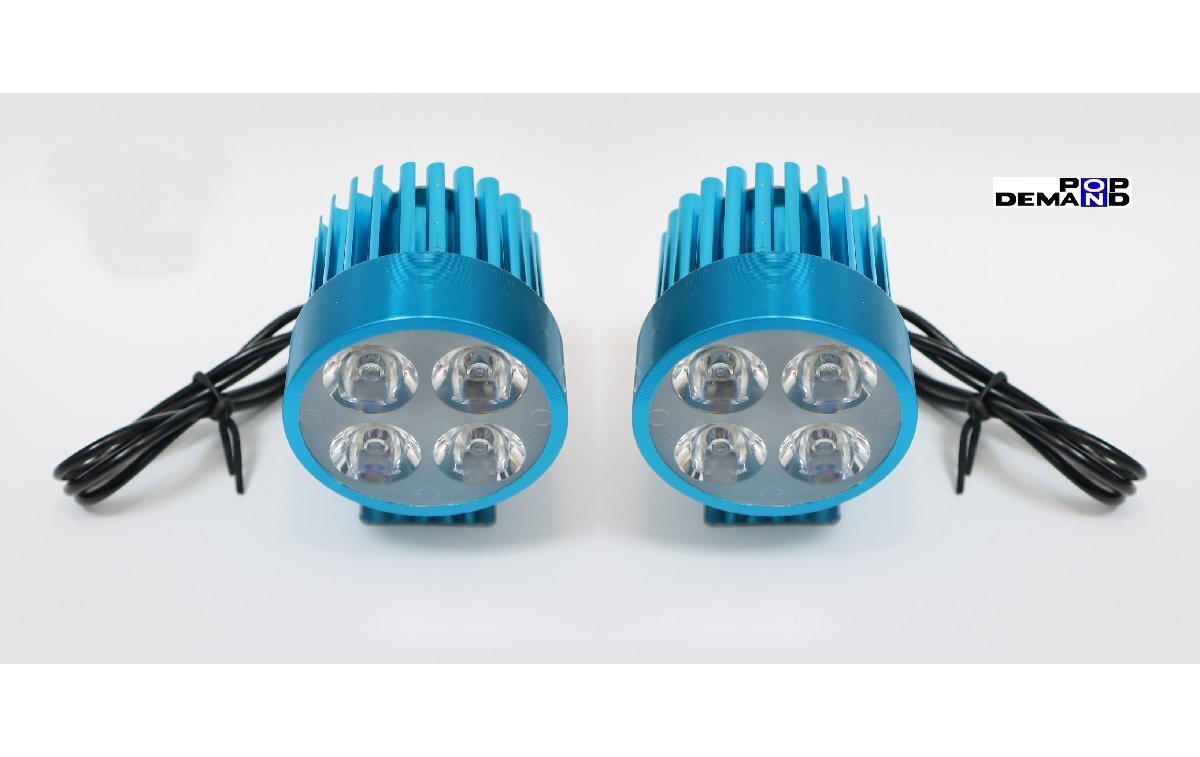 ◇即納◇汎用 青 4連 LED フォグランプ 車外灯 2個セット CB250 エクスポート CBF190R CBF190TR CBF190X拍卖