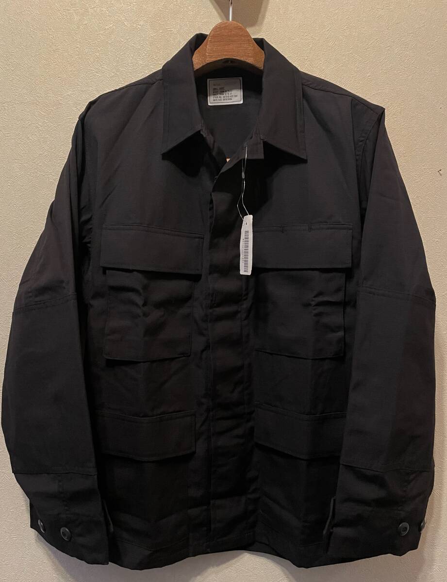S-S97年デッドストック90sビンテージ実物BLACK357ジャケットSMALL-SHORTブラック黒リップストップ1997年90年代オールド米軍ファティーグbdu拍卖